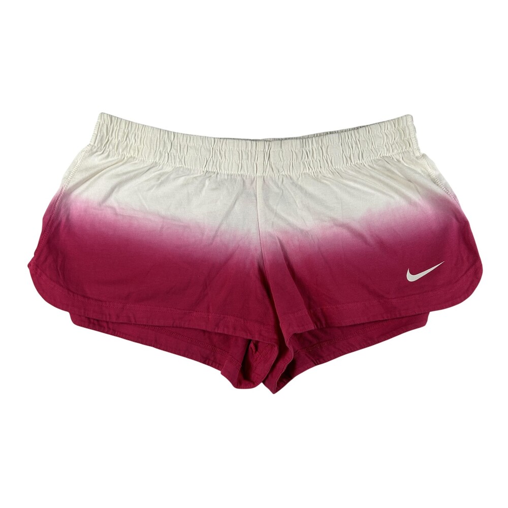 Vintage Nike Shorts Womens Size Large Ombre Dip Dye Cotton Running Y2K Low Rise